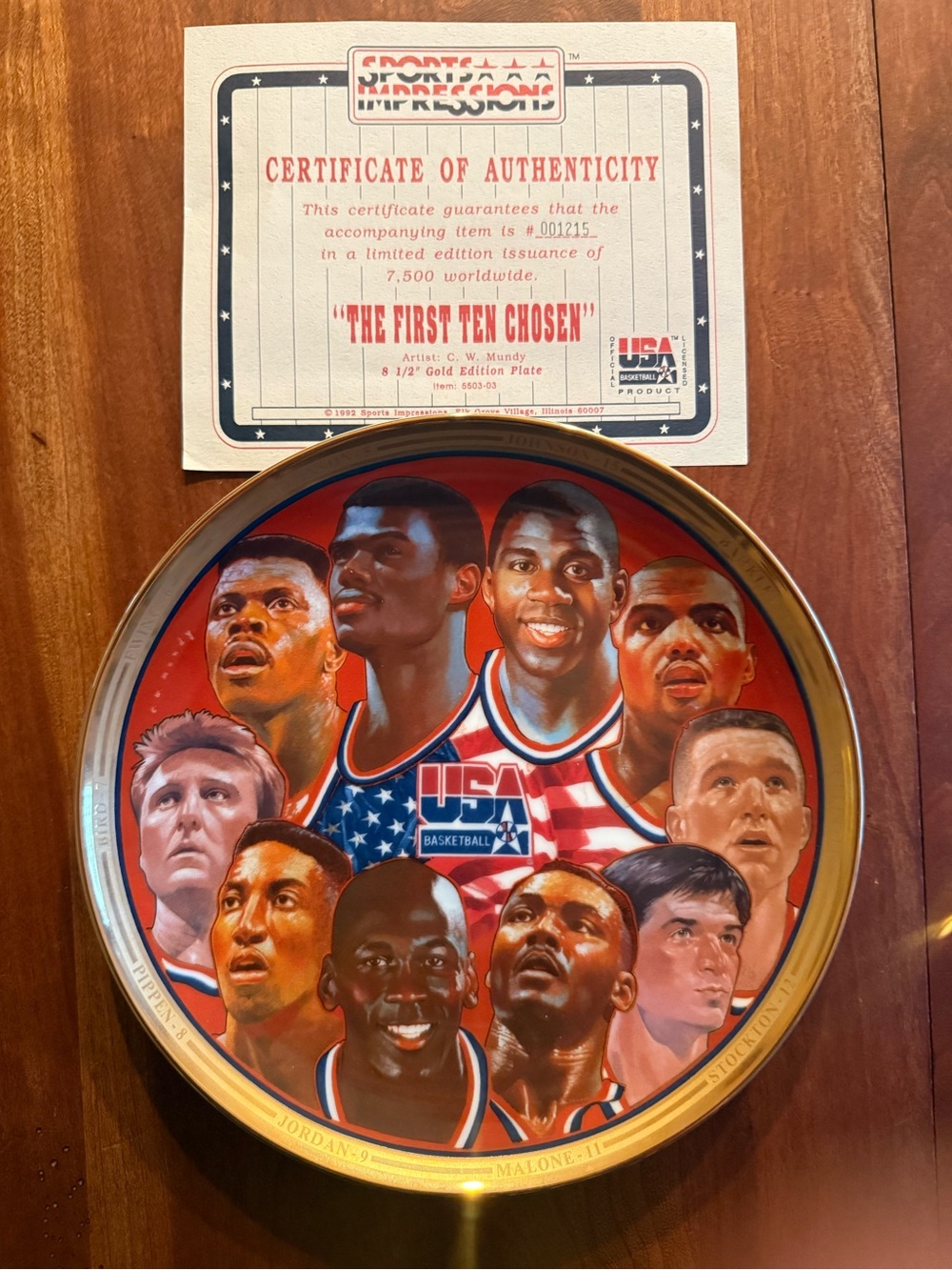 NIB USA Basketball Collectible Plate 8-1/2” NIB with Authenticity Cert